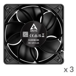 ARCTIC S12038-8 Server Fans, 4-pin, 120mm, 3 pcs