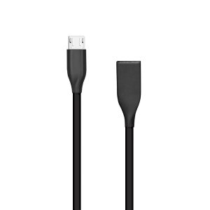 Silicone cable USB - Micro USB (black, 1m)