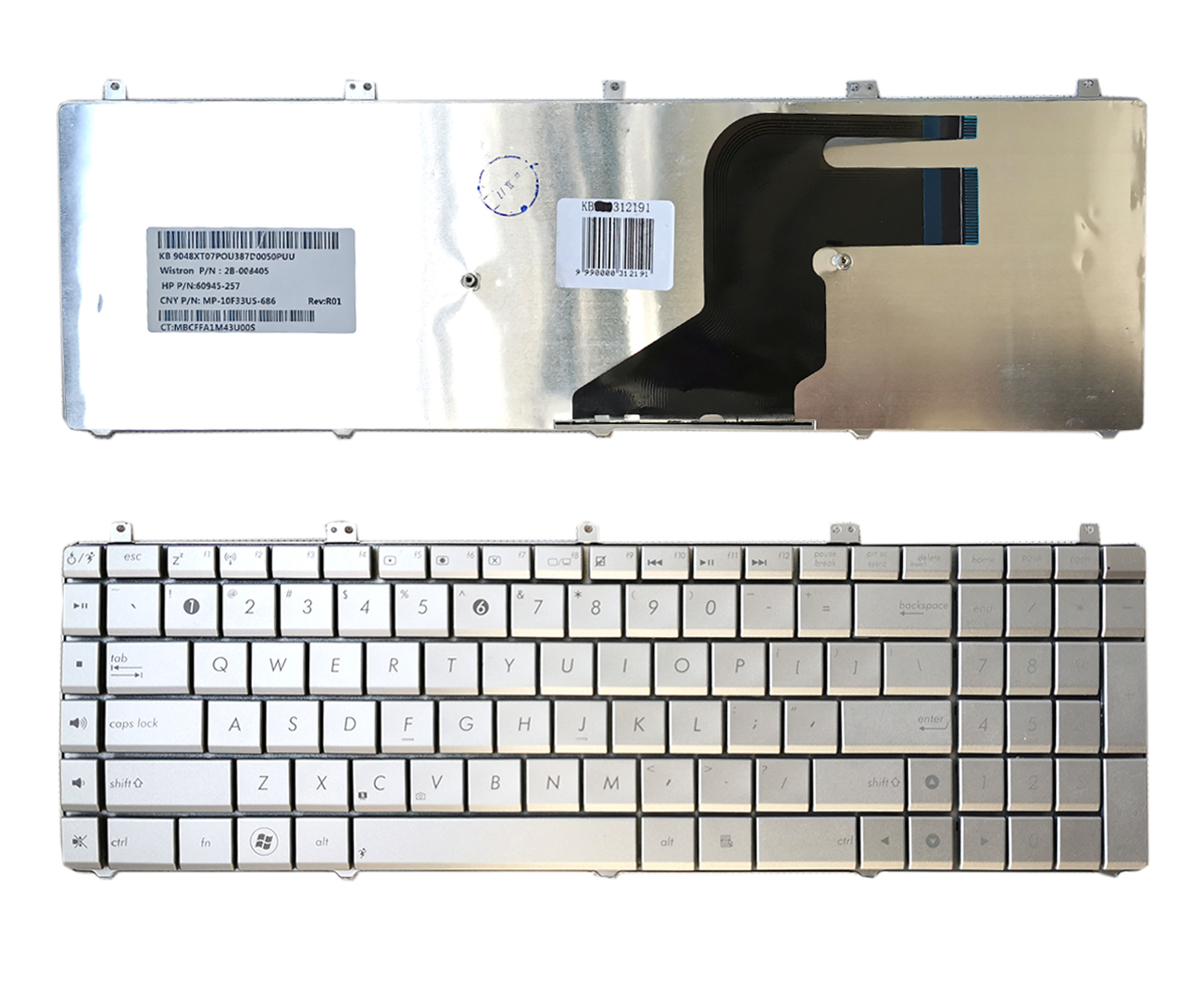 Keyboard ASUS N55, N75, X5QS, PRO7DS, X7DS (US)